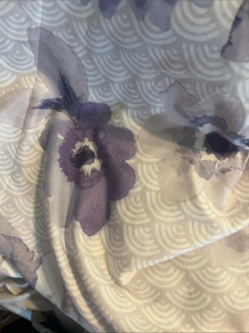 Floral Purple Shower Curtain - Elegant Watercolor Blooms - Picture 4 of 4